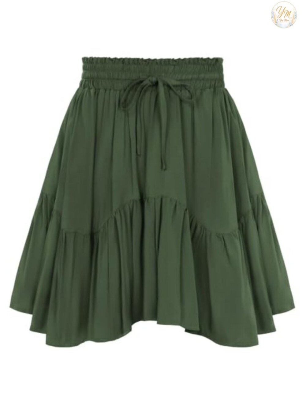 Renaissance Mini Skirt with Shorts Lining High Waisted Tiered Ruffle Cosplay